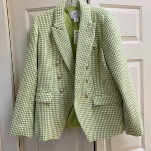 House of Harlow 1960 Green Houndstooth Blazer L